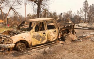 Property destroyed in wildfire