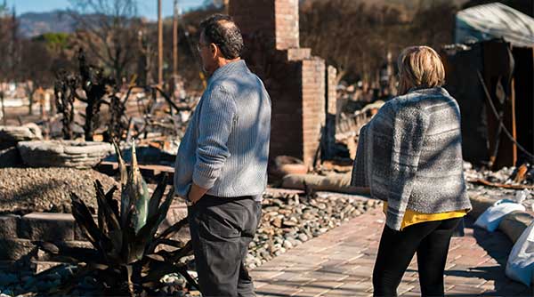 Couple's home destroyed by wildfire.