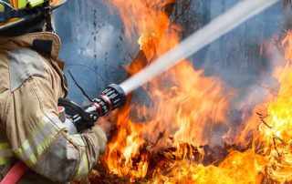 Firefighter Battling Wildfire